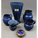 Quantity of Baron Barnstable pottery in blue