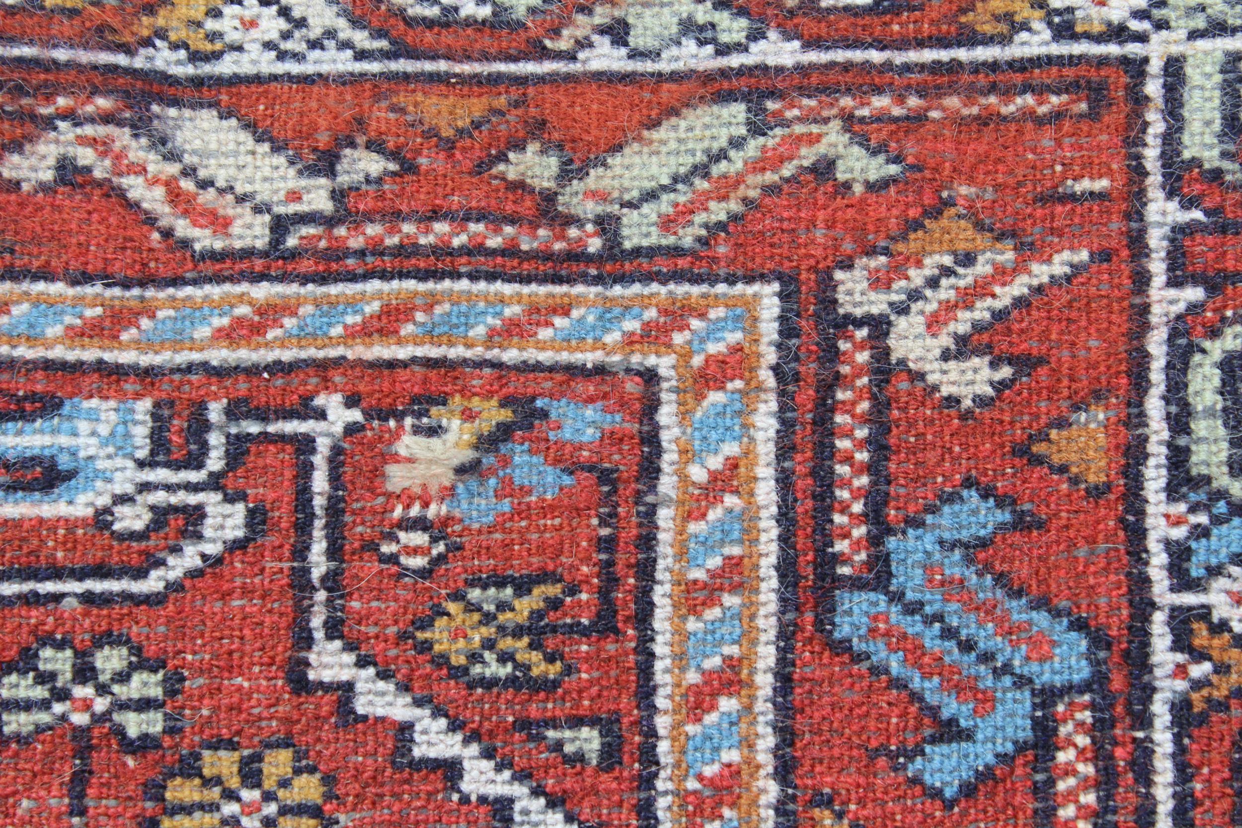 Indo Persian runner of Afghan design with a repeating hooked medallion pattern, on a rose ground - Image 4 of 6