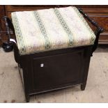 Early 20th Century box seat piano stool, together with an Art Deco aneroid barometer