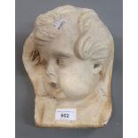Cast plaster head of a child, after the antique, 10ins high