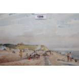 Crosly Cook, signed watercolour, bathers at the coast dated '47, together with a watercolour,