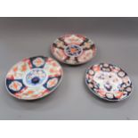 Masons Ironstone dinner plate and two Imari blue and red floral decorated chargers