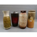 Group of four various large German Art pottery vases, the tallest 16.5ins, two with original labels