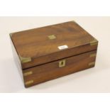 Victorian brass mounted walnut fold-over writing slope with fitted interior