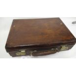 Good quality Drew & Sons, Picadilly Circus, London, leather picnic case, 17.5ins x 12ins x 5ins high