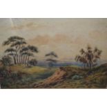 An unframed oil on board, landscape, framed Japanese woodblock print and a large quantity of