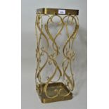 Brass 1970's Italian solid Hollywood regency umbrella stand, 22ins high x 8.5ins square