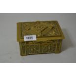 Small French cast bronze casket