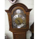 Mid 20th Century burr walnut grandmother clock, by Elliott London, retailed by E.W Payne Bromley,