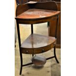 George III mahogany two tier corner washstand