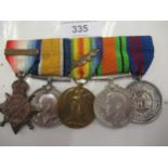World War I three medal group to 58543 W.R. Chandler RFA, together with the Delhi Durbar 1911 silver