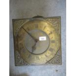 George III 11in brass dial thirty hour clock movement by Thomas Steckler of Bolney, Sussex, together