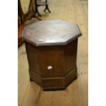 Small oak octagonal pedestal occasional table