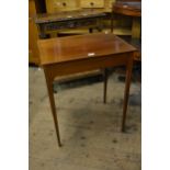 Rectangular mahogany and chequer line inlaid occasional table