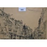 Fred Richards, signed etching, view of Bond Street, London, circa 1910, 9.5ins x 11ins