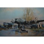 David Shepherd, signed Limited Edition colour print ' Winter of '43 Somewhere in England ' No. 358