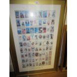 Large 20th Century coloured print titled ' Tarot Universal Dali 78 Tarot Cards ', gilt framed, 38ins