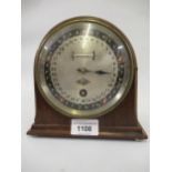 Unusual mid 20th Century ' Day Dial ' calendar clock in a mahogany case, 6.5ins high