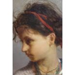 Adriano Bonifazi, small oil on panel, a head and shoulder portrait of a girl, signed and dated '73