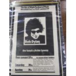 1969 Bob Dylan Isle of Wight festival poster (rolled), 30ins x 20ins approximately Does appear to be