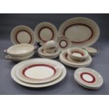Susie Cooper pottery part dinner service with banded decoration