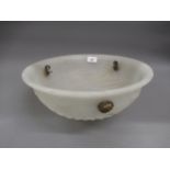 American moulded opaque glass light bowl fitting, 14ins diameter