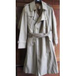 Gentleman's 'Burberrys' trench coat with detachable wool lining (some marks, slight moth damage to