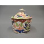 Early 19th Century Coalport John Rose sucrier and cover of oval shape with applied ring handles,