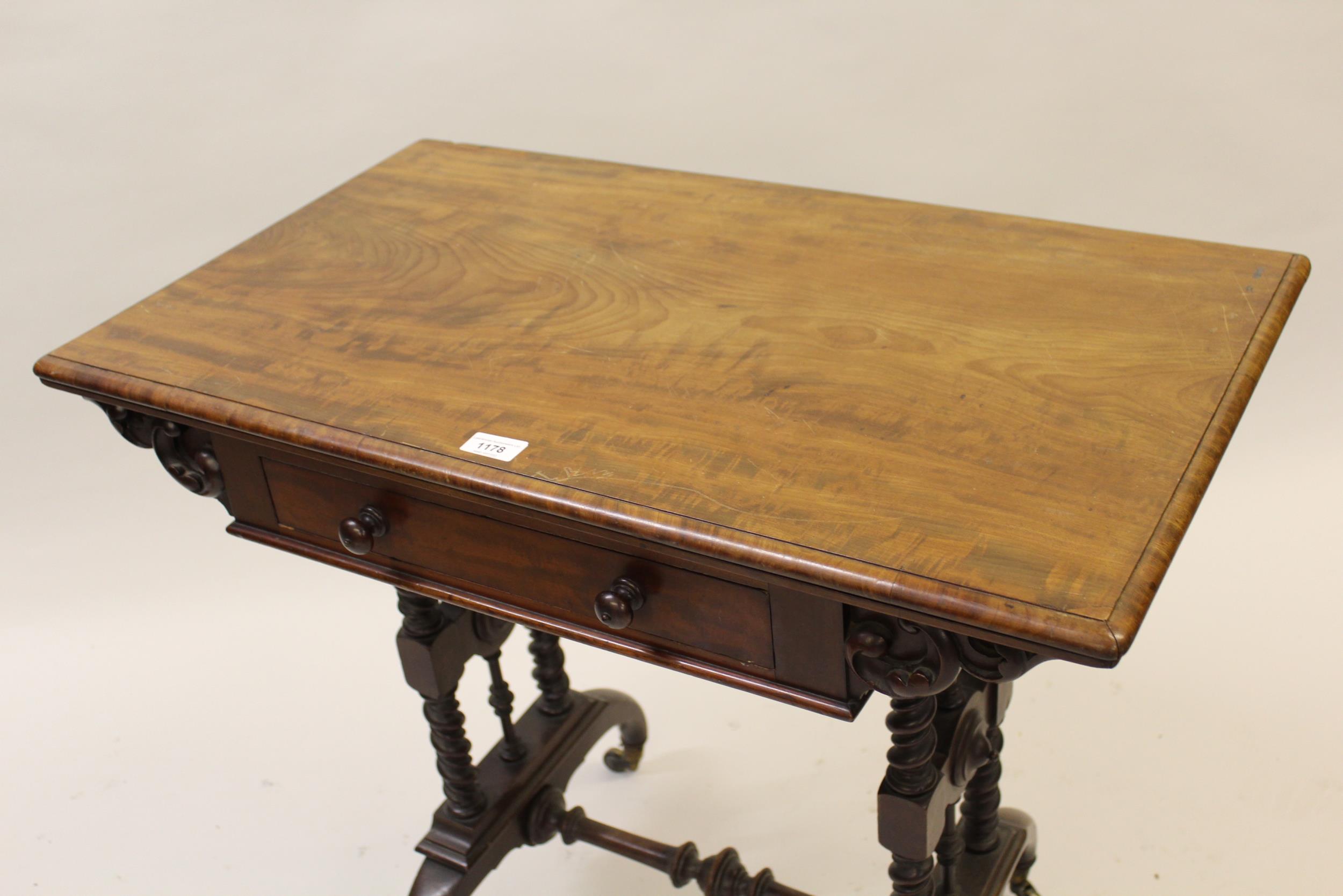 Good quality Victorian figured mahogany rectangular fold-over card table by Lamb of Manchester, - Image 2 of 3