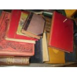 Box containing a quantity of leather bound and other books