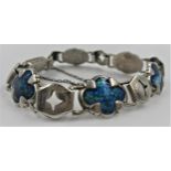 Silver enamel decorated bracelet