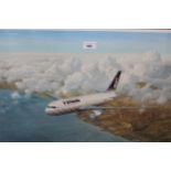 Gerald Coulson, signed Limited Edition colour print of a Britannia Airways Boeing 767 over Malaga,