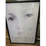 Jennifer Lopez, framed US one sheet film poster ' Angel Eyes ', signed by Lopez and other members of