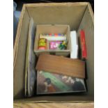 Box containing a quantity of various early childrens games, including Escalado