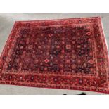 Large Hamadan carpet with all-over Herati design on a midnight blue ground, 161ins x 124ins