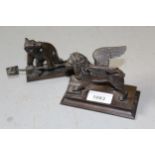 Small bronze figure of the lion of St. Mark, together with another of a bear