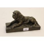 20th Century bronzed composition figure of a seated dog