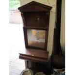 19th Century French mahogany console table with mirror, the arched top above rectangular mirror