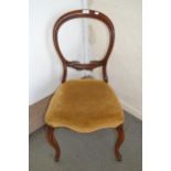 Pair of Victorian balloon back side chairs together with another similar