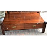 Reproduction mahogany two drawer coffee table