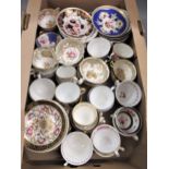 Quantity of 19th Century English cups and saucers a large portion of the cups and saucers are