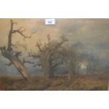 Frederick Mercer, watercolour, figures on a tree lined track, signed, 15ins x 20.5ins, gilt framed