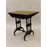 Good quality Victorian figured mahogany rectangular fold-over card table by Lamb of Manchester,