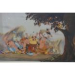 Large framed animation cell picture ' Asterix the Gaul ', 9ins x 38ins approximately, in a pine
