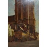 Virgi Cokelberghs (Belgian), pair of oils on card, street scenes, signed and dated 1946, 13ins x 8.
