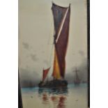 Garman Morris, watercolour, ' On the Thames ', 21ins x 7.25ins, framed together with another, '