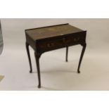 Antique Dutch marquetry side table, the galleried top above a single drawer with gilt brass