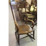 American style oak spindle back rocking chair