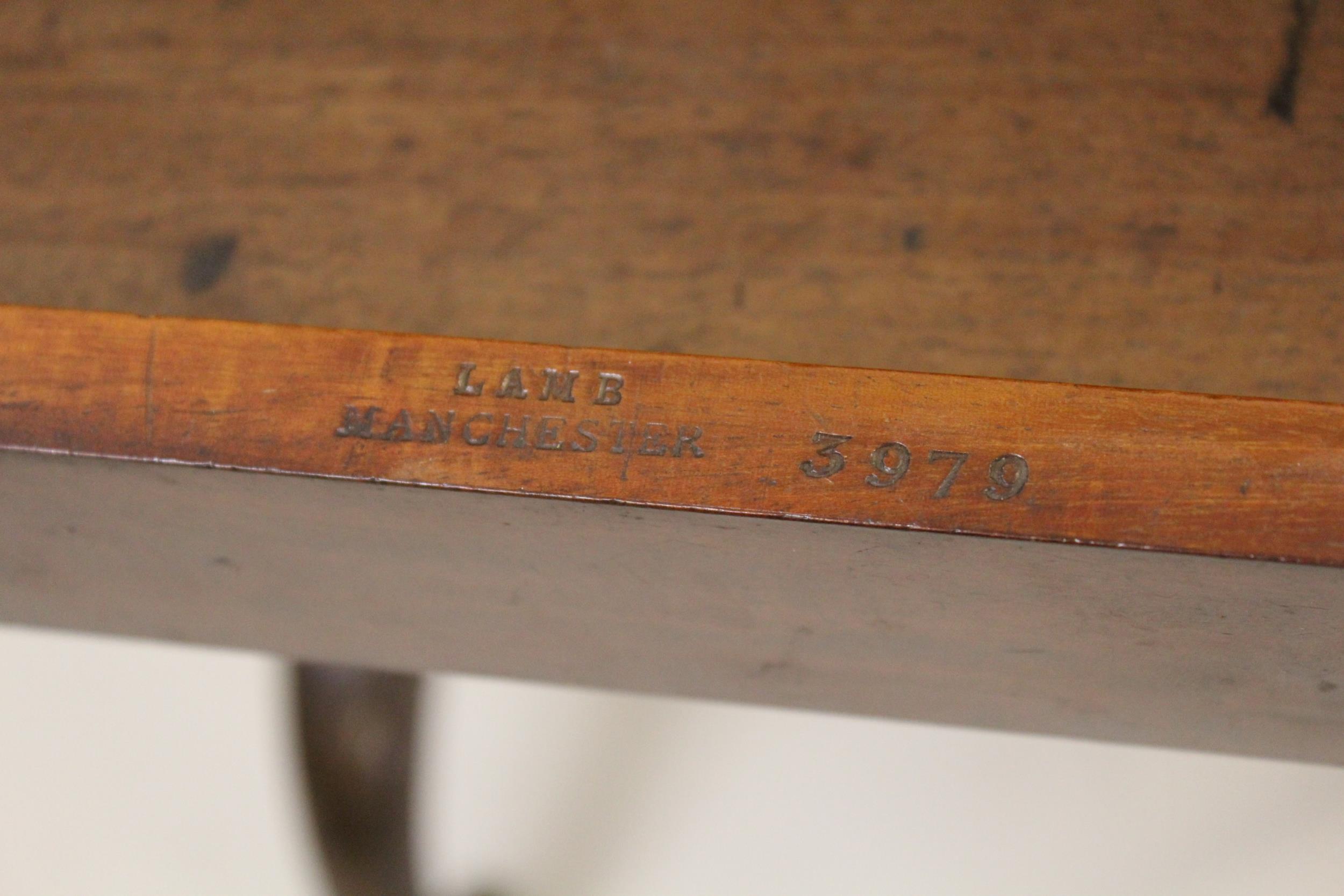 Good quality Victorian figured mahogany rectangular fold-over card table by Lamb of Manchester, - Image 3 of 3