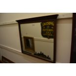 Three various mahogany wall mirrors, together with two gilt composition wall mirrors